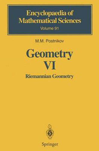 Cover image for Geometry VI: Riemannian Geometry