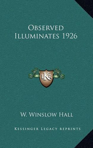 Cover image for Observed Illuminates 1926