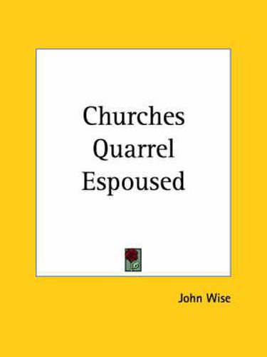 Churches Quarrel Espoused (1715)