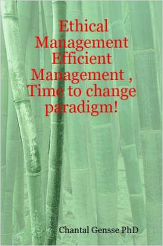 Cover image for Ethical Management - Efficient Management, Time to Change Paradigm!