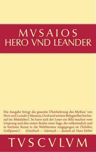 Cover image for Hero Und Leander Und Die Weiteren Antiken Zeugnisse