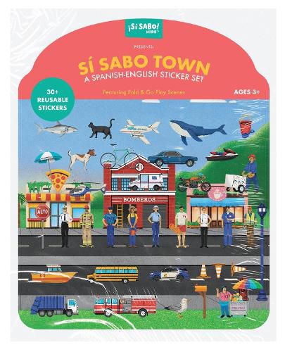 Cover image for Si Sabo Town: A Bilingual Reusable Sticker Play Set