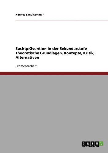 Cover image for Suchtpravention in Der Sekundarstufe