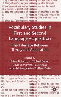 Cover image for Vocabulary Studies in First and Second Language Acquisition: The Interface Between Theory and Application