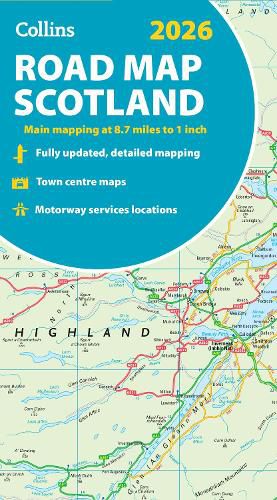 Cover image for 2026 Collins Road Map of Scotland