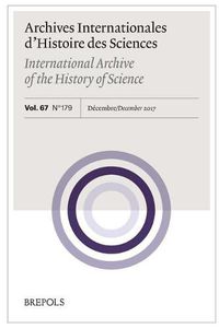 Cover image for Archives Internationales d'Histoire Des Sciences 67/2-179, 2017