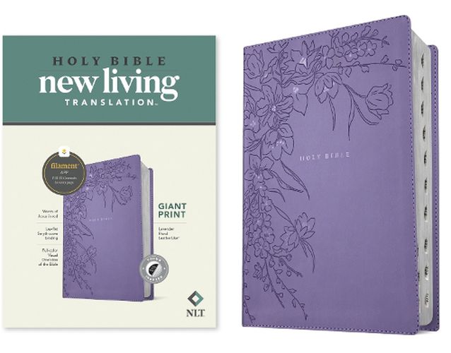 Cover image for NLT Giant Print Bible, Filament Enabled (Leatherlike, Lavender Floral, Indexed, Red Letter)