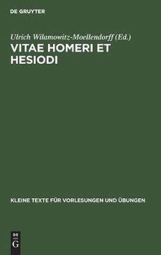 Cover image for Vitae Homeri Et Hesiodi: In Usum Scholarum