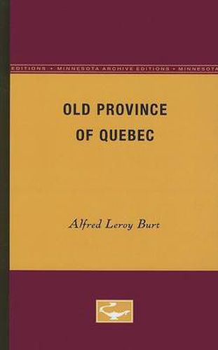 Cover image for Old Province of Quebec