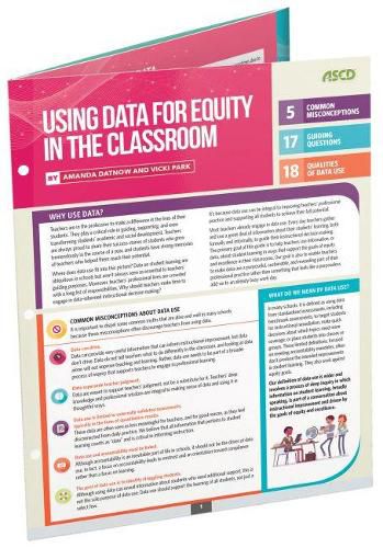 Cover image for Using Data for Equity in the Classroom: Quick Reference Guide