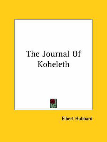 Cover image for The Journal of Koheleth