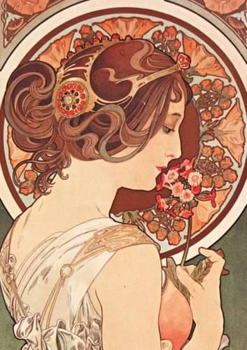 Cover image for Carnet Blanc, Affiche Mucha, La Primevere