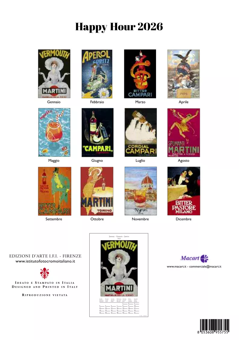 2026 Happy Hour Medium Art Calendar 24x34cm