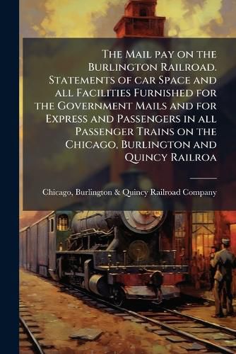 Cover image for The Mail pay on the Burlington Railroad. Statements of car Space and all Facilities Furnished for the Government Mails and for Express and Passengers in all Passenger Trains on the Chicago, Burlington and Quincy Railroa