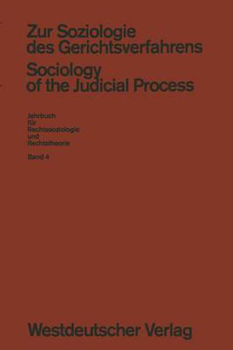 Cover image for Zur Soziologie Des Gerichtsverfahrens (Sociology of the Judicial Process)