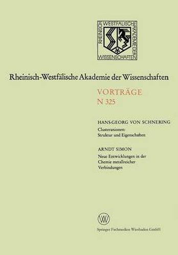 Cover image for Clusteranionen: Struktur Und Eigenschaften. Neue Entwicklungen in Der Chemie Metallreicher Verbindungen