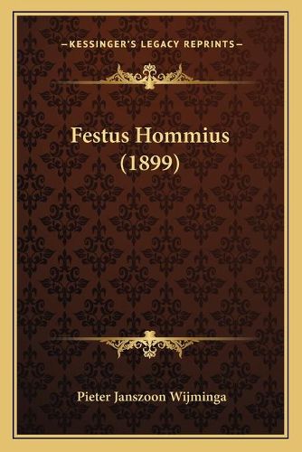 Cover image for Festus Hommius (1899)