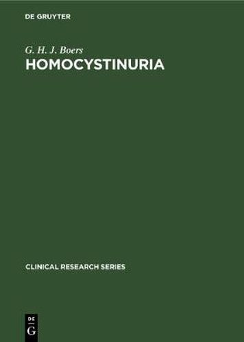 Cover image for Homocystinuria: A risk factor of premature vascular disease
