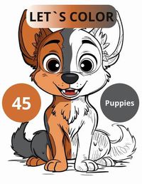 Cover image for Let's Color 45 Puppies