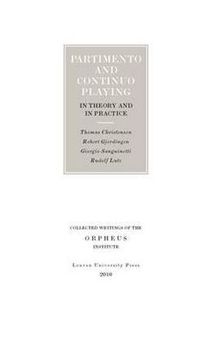 Cover image for Partimento and Continuo Playing in Theory and in Practice