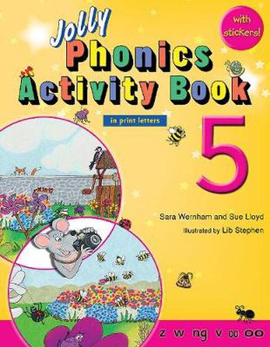 Cover image for Jolly Phonics Activity Book 5: In Print Letters (American English edition)