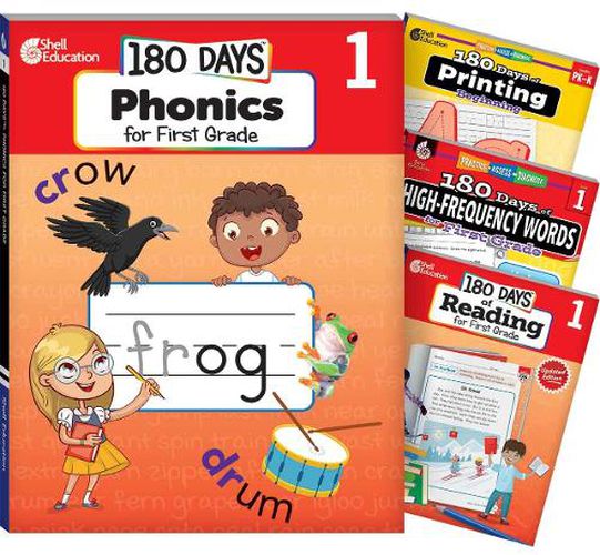 Cover image for 180 Days (TM) Phonics, High-Frequency Words, Reading 2nd Edition, and Printing: Grade 1: 4-Book Set