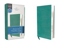 Cover image for NIV, Pocket Thinline Bible, Leathersoft, Teal, Red Letter, Comfort Print