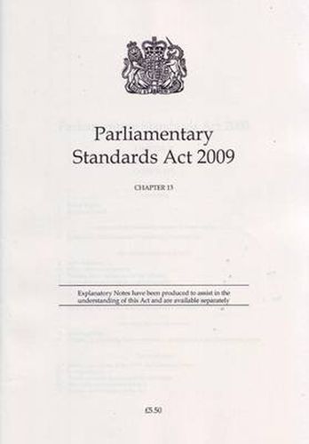 Cover image for Parliamentary Standards Act 2009: Chapter 13