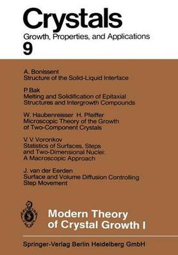 Cover image for Modern Theory of Crystal Growth I