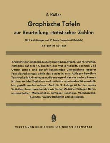 Cover image for Graphische Tafeln Zur Beurteilung Statistischer Zahlen