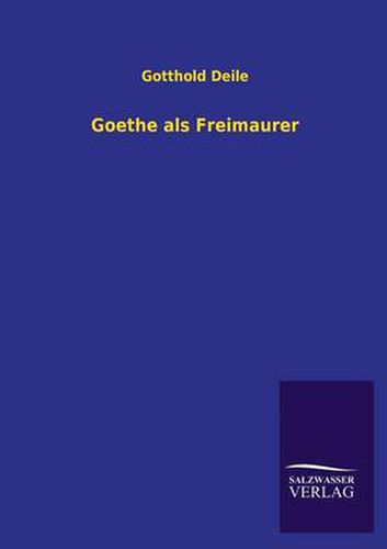 Cover image for Goethe ALS Freimaurer