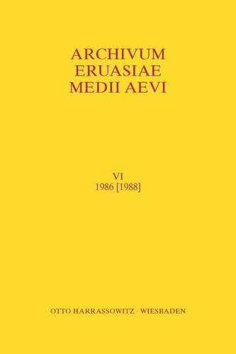 Cover image for Archivum Eurasiae Medii Aevi VI 1986 [1988]