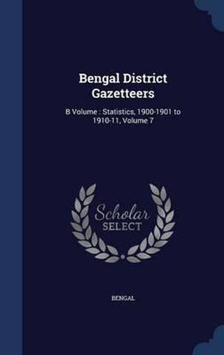 Cover image for Bengal District Gazetteers: B Volume: Statistics, 1900-1901 to 1910-11; Volume 7