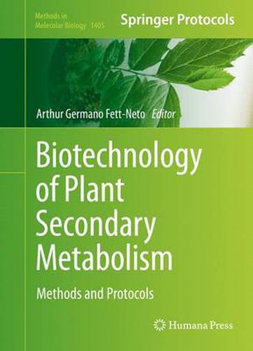 Cover image for Biotechnology of Plant Secondary Metabolism: Methods and Protocols