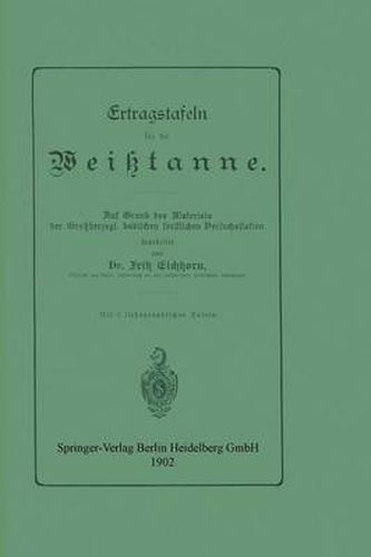Cover image for Ertragstafeln Fur Die Weisstanne