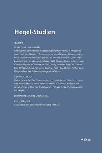 Cover image for Hegel-Studien / Hegel-Studien Band 4 (1967)