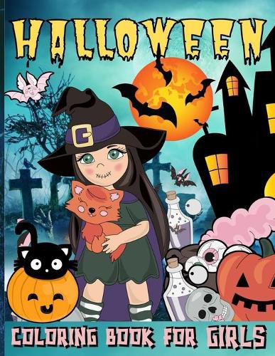 Cover image for Halloween Coloring Book For Girls