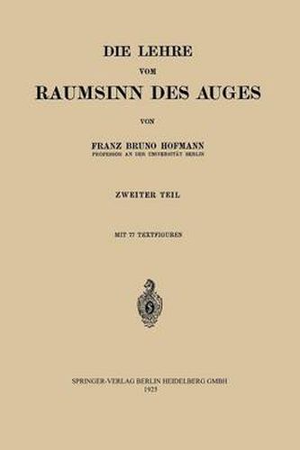 Die Lehre Vom Raumsinn Des Auges