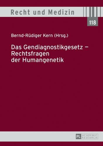 Cover image for Das Gendiagnostikgesetz - Rechtsfragen Der Humangenetik