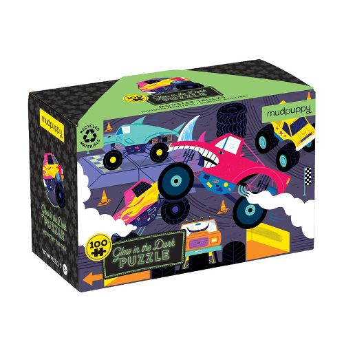 Cover image for Monster Trucks 100 Piece Glow in the Dark Puzzle