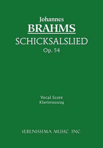 Cover image for Schicksalslied, Op.54: Vocal score