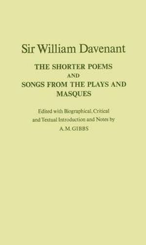 The Shorter Poems, and Songs from the Plays and Masques