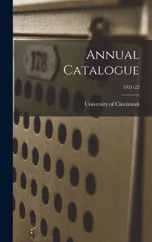 Cover image for Annual Catalogue; 1921-22