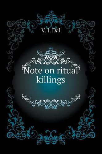 Cover image for Note on ritual killings