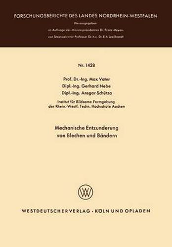 Cover image for Mechanische Entzunderung Von Blechen Und Bandern