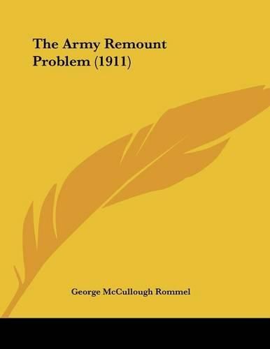 Cover image for The Army Remount Problem (1911)