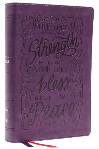 NKJV, Giant Print Center-Column Reference Bible, Verse Art Cover Collection, Leathersoft, Purple, Red Letter, Comfort Print: Holy Bible, New King James Version