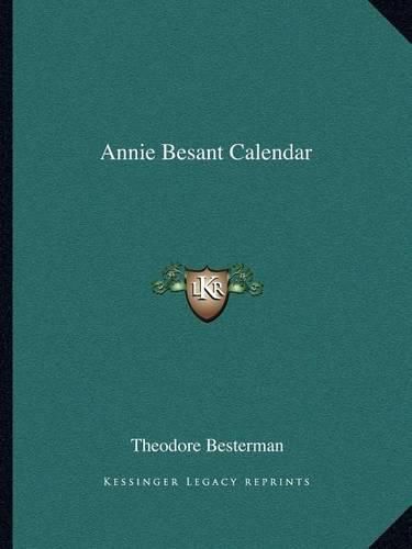 Cover image for Annie Besant Calendar