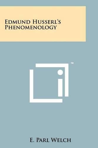 Cover image for Edmund Husserl's Phenomenology