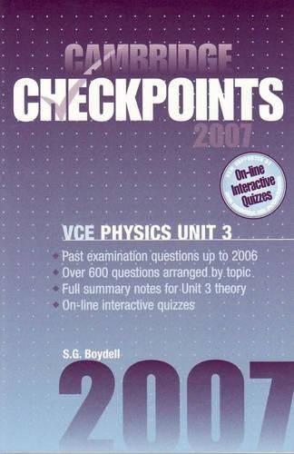 Cover image for Cambridge Checkpoints VCE Physics Unit 3 2007